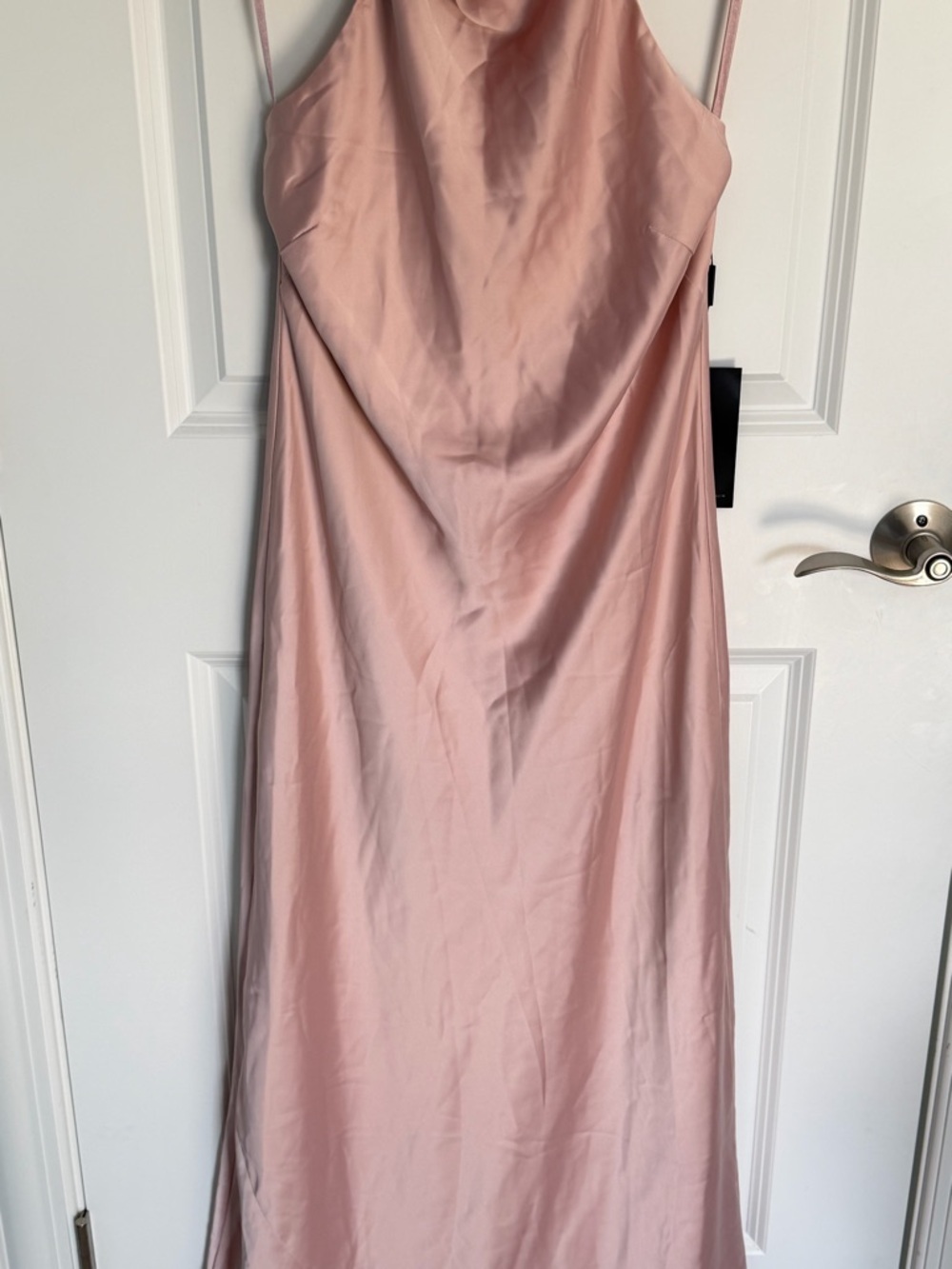NWT White House Black Market Rose Smoke Satin Halter Maxi Dress 2 54467 - Picture 4 of 13